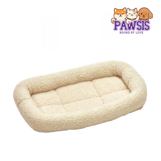 Pawsis - Fleece Pet Bed for Dogs & Cats, Cream 18"