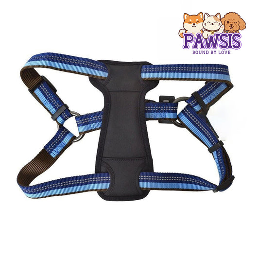 Pawsis - Reflective Adjustable Padded Dog Harness - Fits 20"-30" Girth